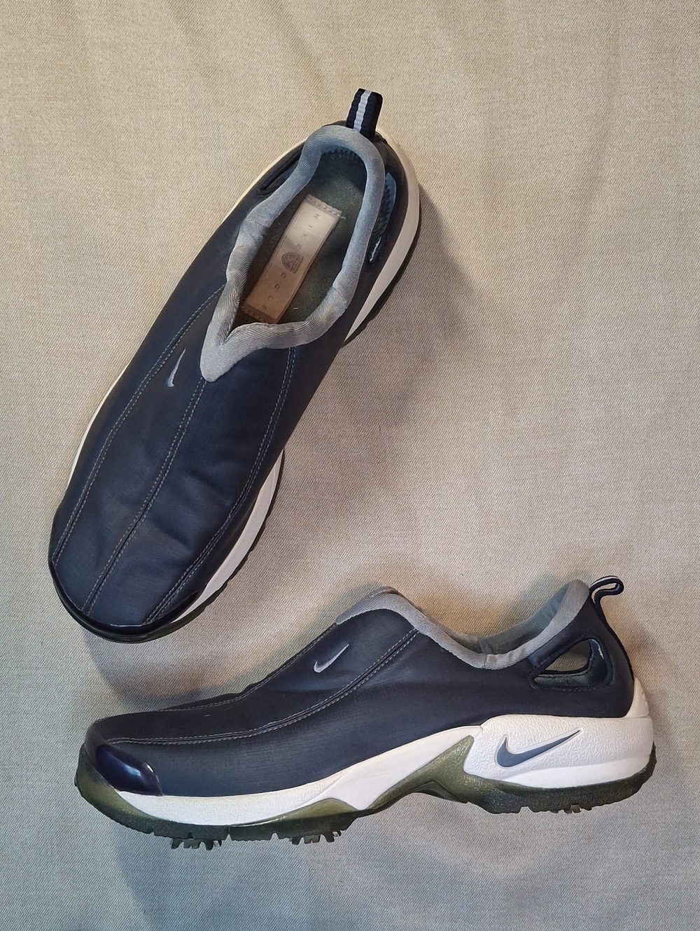 Vintage NIKE Women's Blue Golf Air Go Slip-on Soft Spike Shoes US Size 9